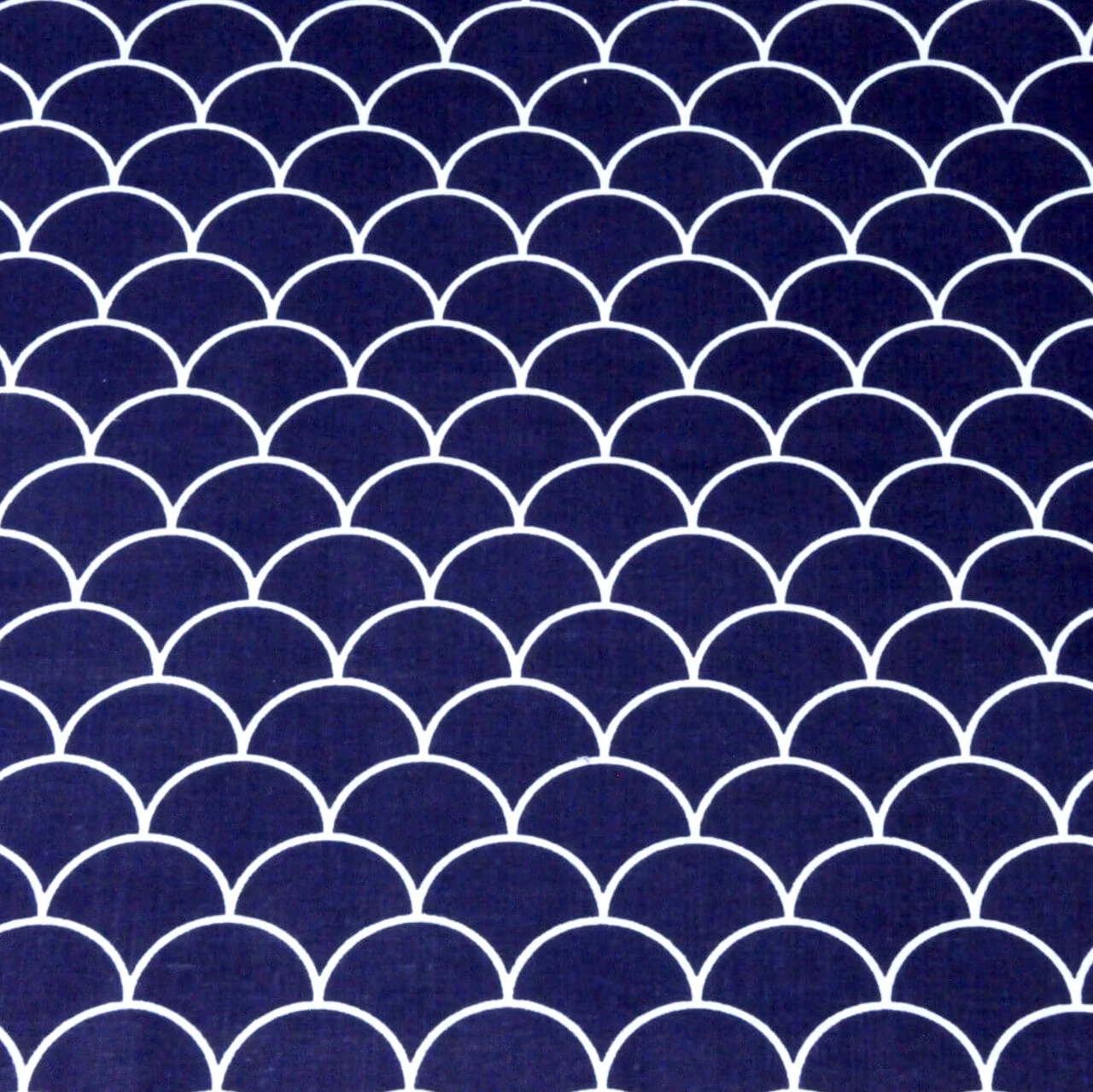 Tissu éventails marine et blanc 50x80 cm